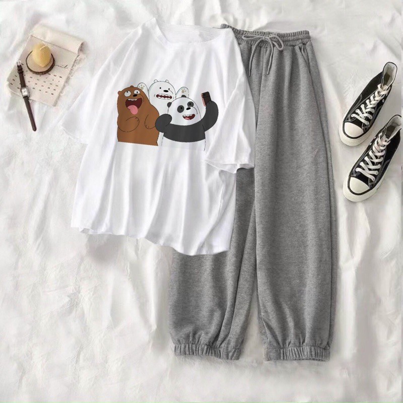 Set áo thun tay lửng + quần