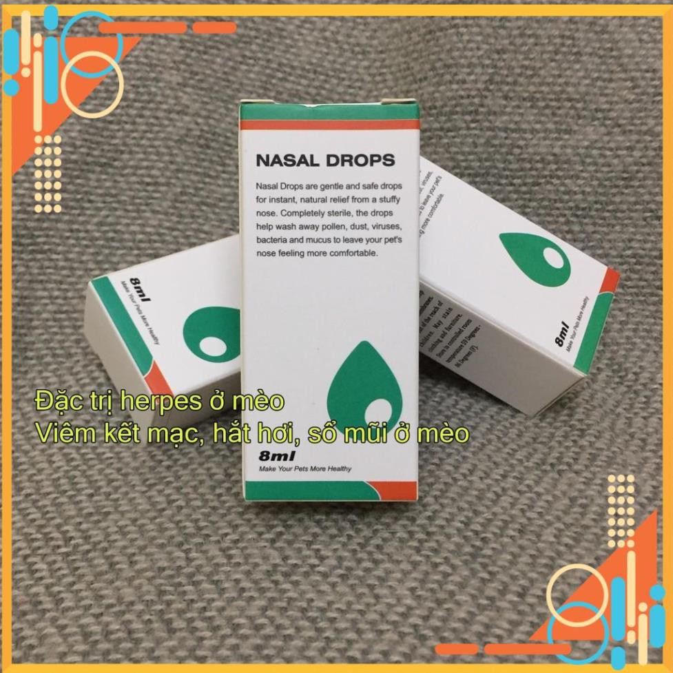 Nhỏ mắt mũi cho mèo chứa L-Lysine, Taurine (trị calici, herpes viruss) viêm loét giác mạc, xổ mũi