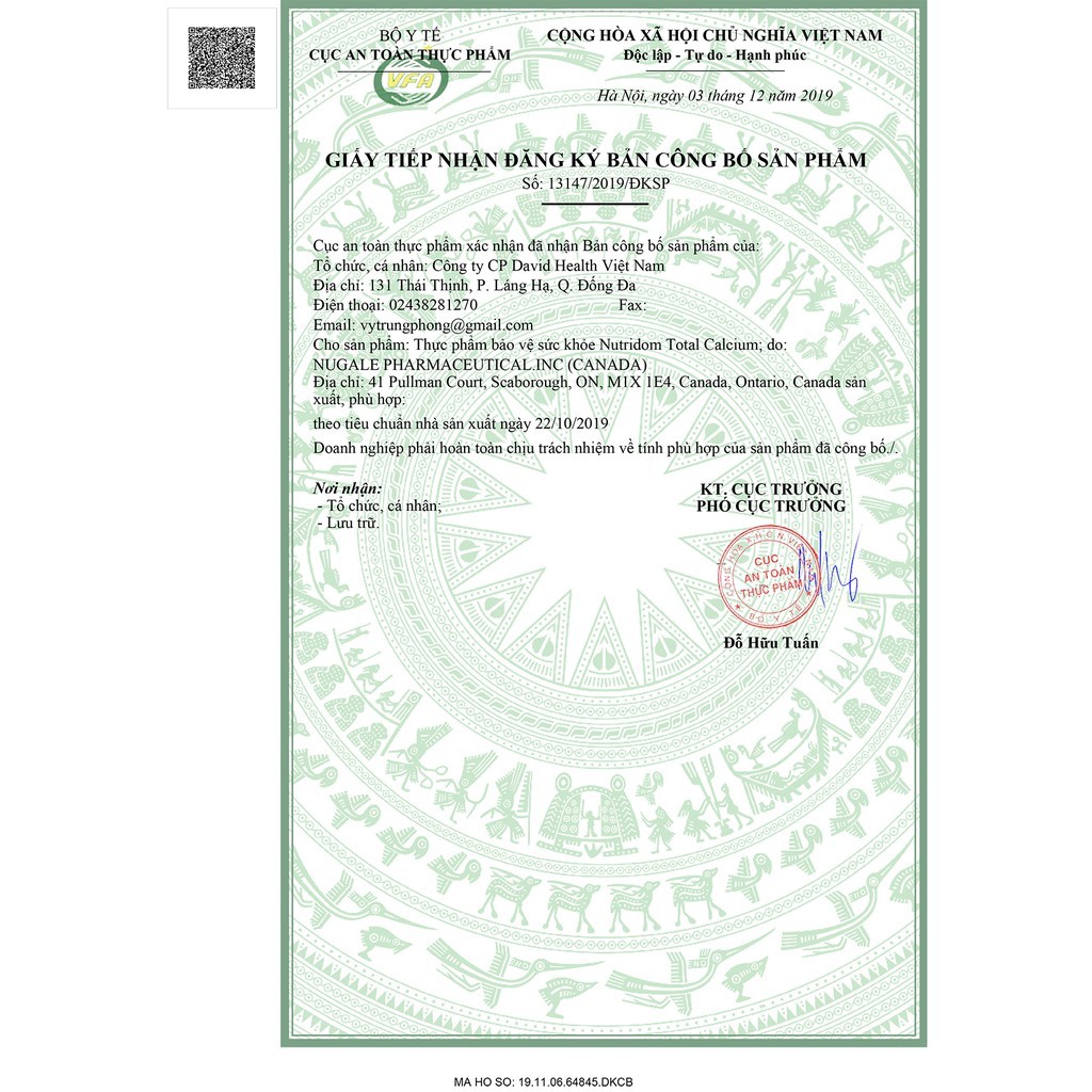 [CHÍNH HÃNG ] Total Calcium Lọ 60 viên - Giúp giảm nguy cơ loãng xương-Nhập khẩu Canada