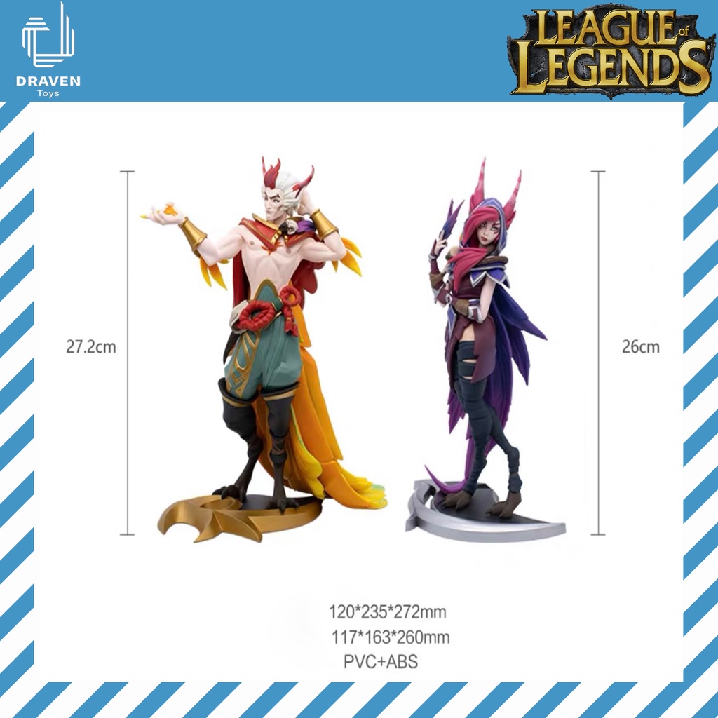 Mô hình cặp đôi hoàn hảo Rakan và Xayah Unlocked Statue - Chính hãng Riot Games - Liên Minh Huyền Thoại