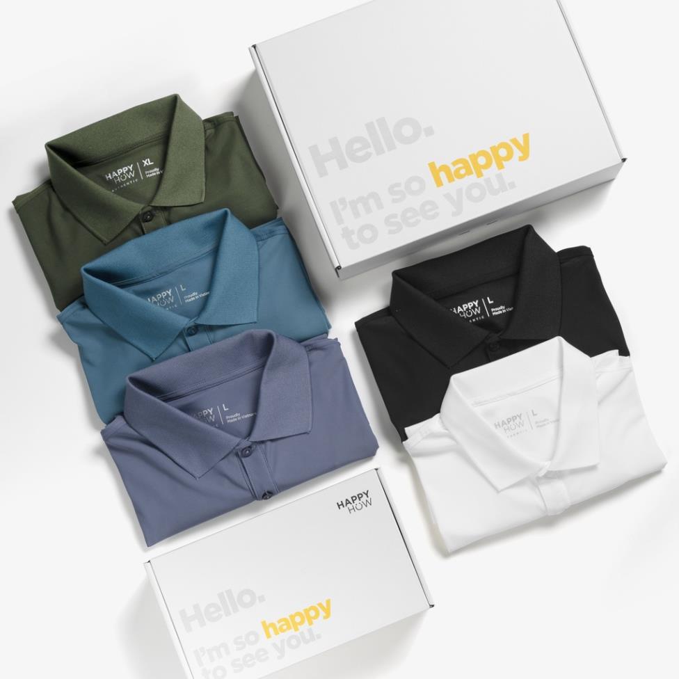 Áo thun POLO nam cổ bẻ BASIC NYLO vải cá sấu xuất xịn, chuẩn đẹp, trẻ trung - HAPPYHOW !