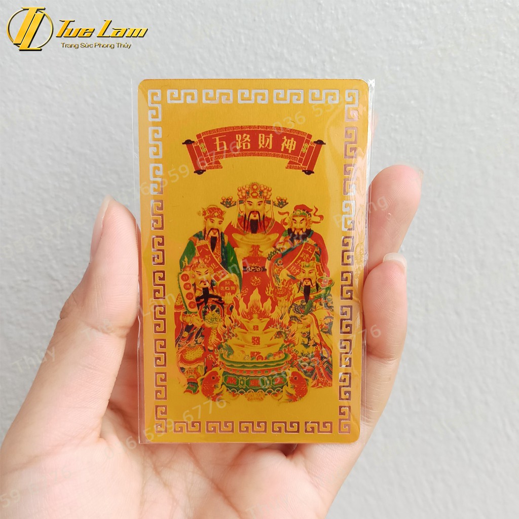 Kim Bài Ngũ Lộ Thần Tài siêu bền, mỏng - để ốp điện thoại, ví tiền - Khai cung Tài, Mở cung Lộc | BigBuy360 - bigbuy360.vn