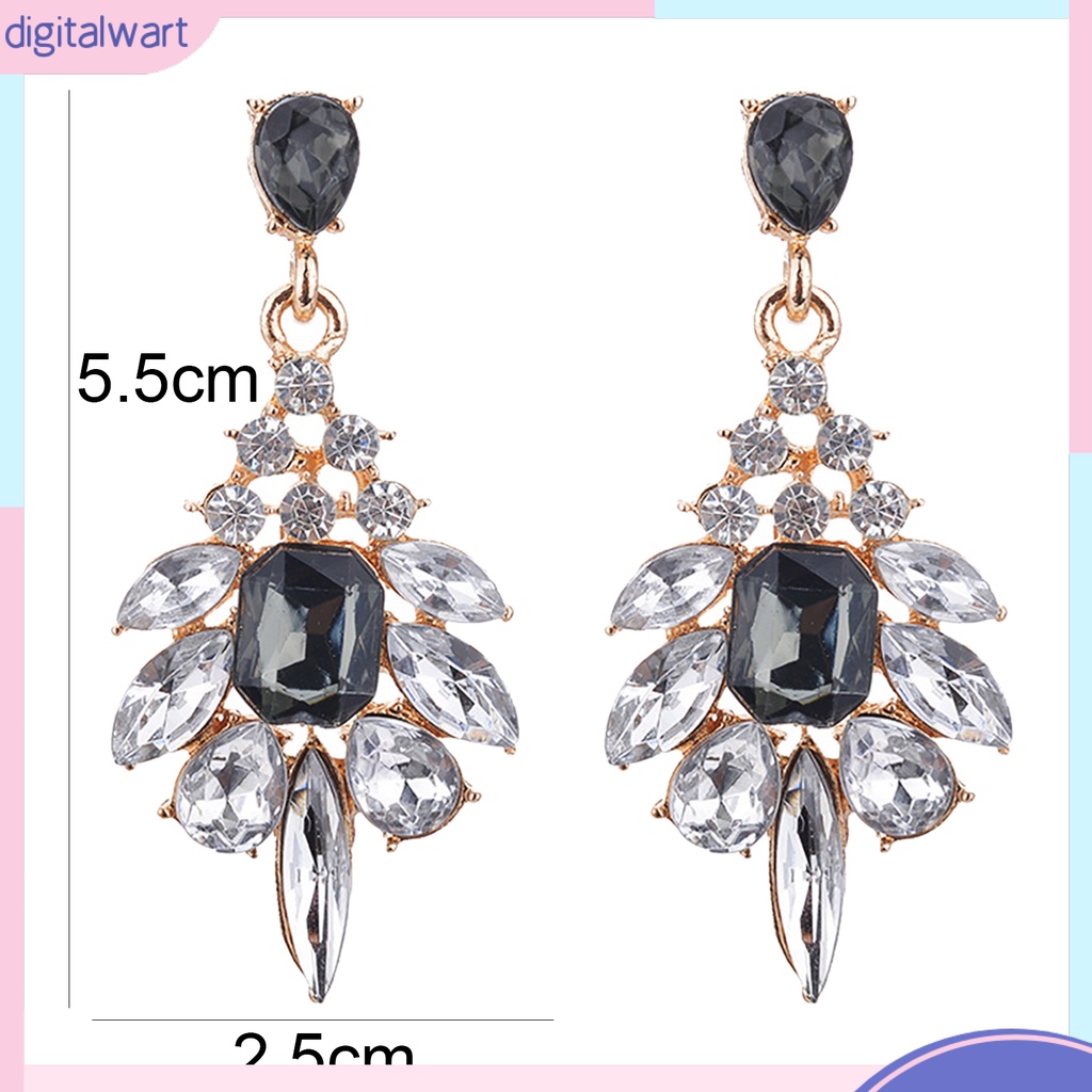 Đôi Bông Tai Dáng Dài Thiết Kế Đính Đá Thời Trang Thanh Lịch Dành Cho Nữ