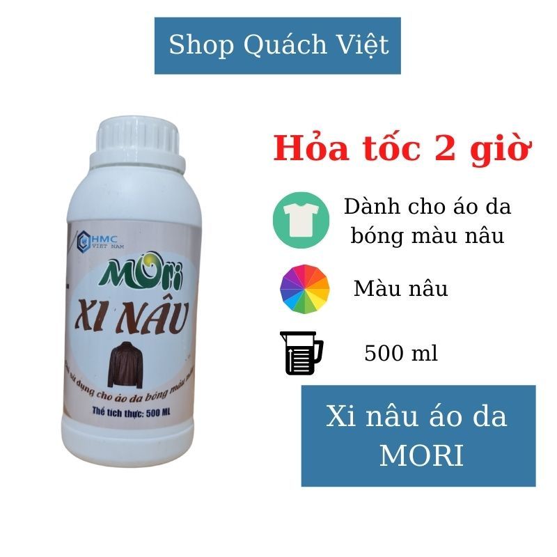 Xi nâu MORI - Chỉ sử dụng cho áo da bóng màu nâu, chai 500ml