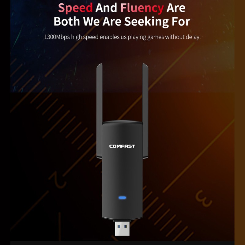 USB thu sóng Wifi băng tần kép 1300Mbps tiện lợi