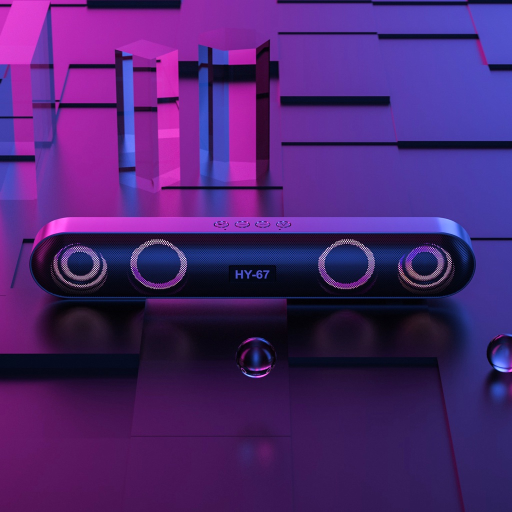 Loa bluetooth siêu trầm 4 trong 1 công suất 10W kết hợp đèn led GRB chức năng radio đài FM, dung lượng pin 1200mA