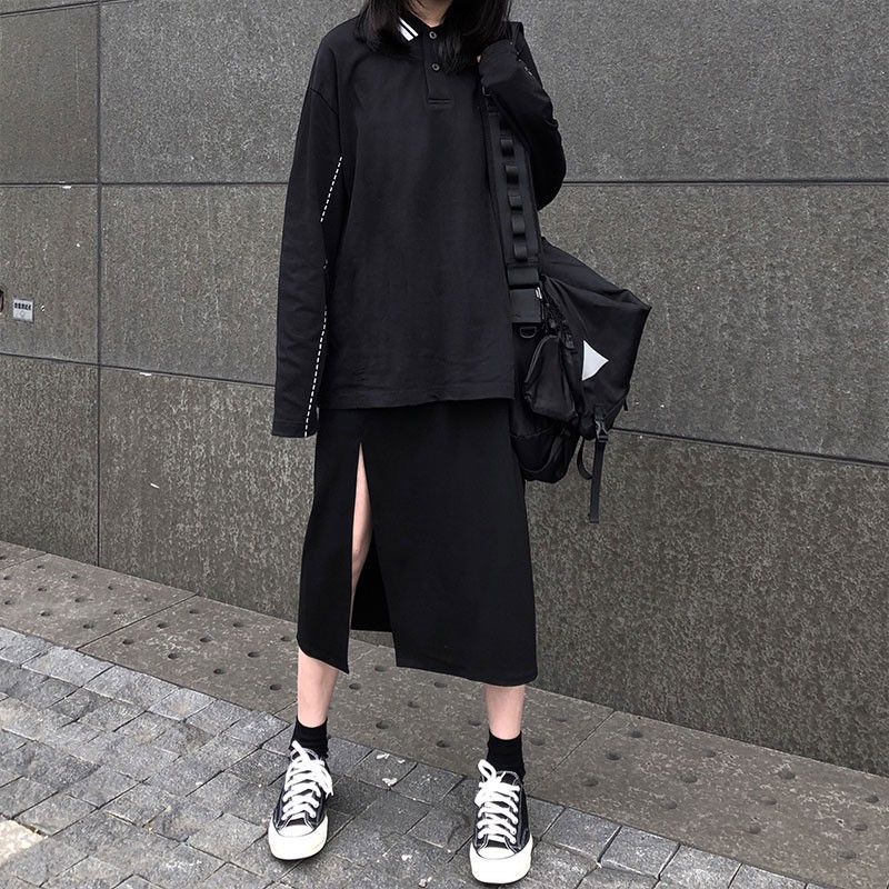 Nhập WAFACB2422 giảm 22K cho đơn 99K_Váy Chữ A Lưng Cao Xẻ Tà 28093 | BigBuy360 - bigbuy360.vn