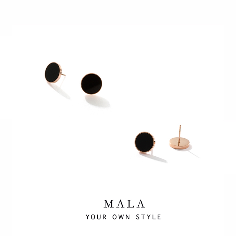 Khuyên tai MAYEBE LAVEND Thép Titan Màu Đen Phong Cách Hàn Quốc Cá Tính