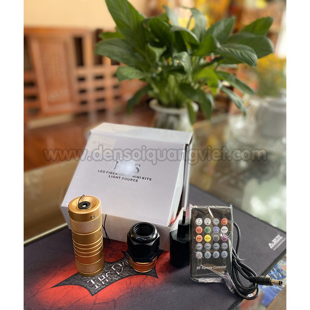 Nguồn phát sợi quang LED 7W RGBW full màu sắc nháy theo nhạc  - Trần sao ô tô, trần nhà, trang trí