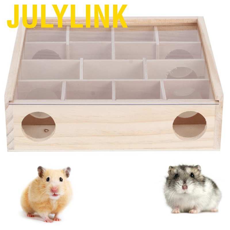 Đồ chơi mê cung bằng gỗ có 16 lỗ 13 ngăn cho chuột Hamster thú vị