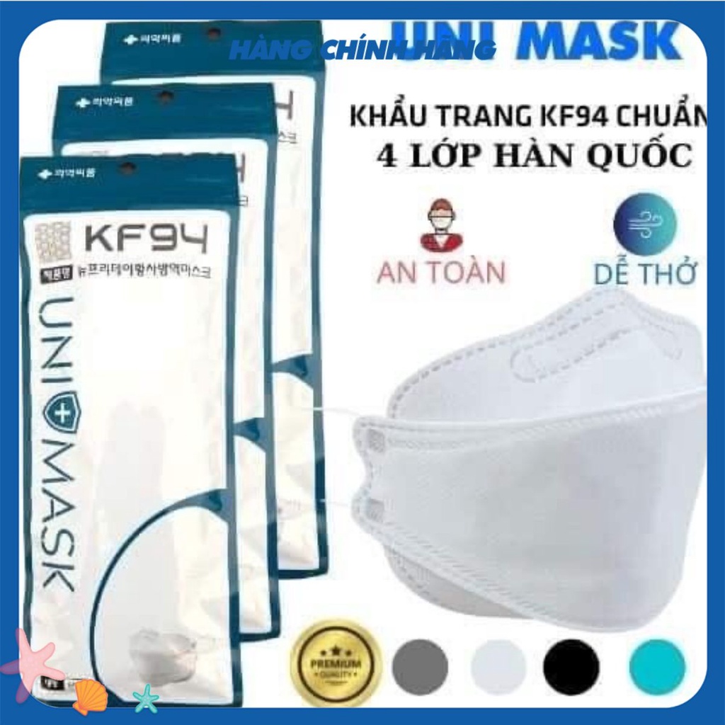 Set 50 Chiếc Khẩu trang 4 Lớp KF94 UNI MASK Chống Bụi Mịn Và Kháng Khuẩn Hàng Cao Cấp Hàn Quốc