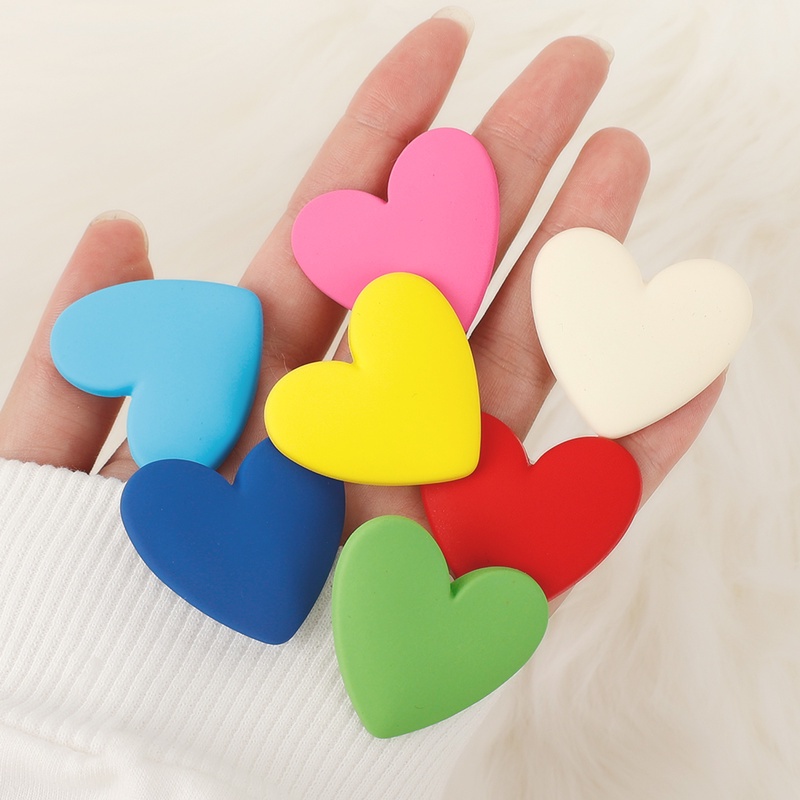 1 đôi bông tai hình trái tim bằng acrylic màu kẹo dễ thương thời trang cho nữ