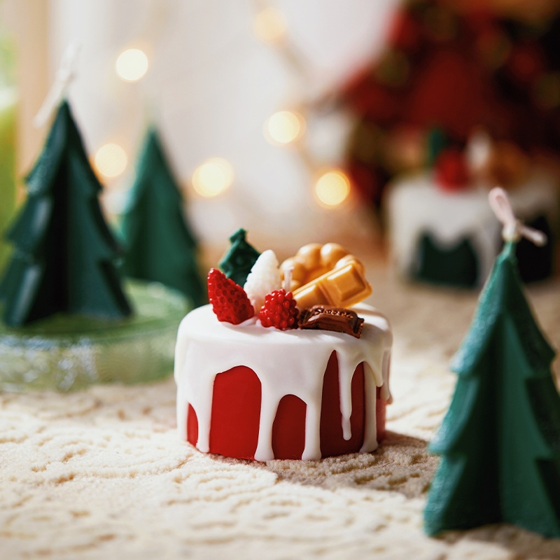 BÁNH NẾN THƠM RETRO QUÀ TẶNG GIÁNG SINH/SINH NHẬT - SOYWAX CAKE CANDLE