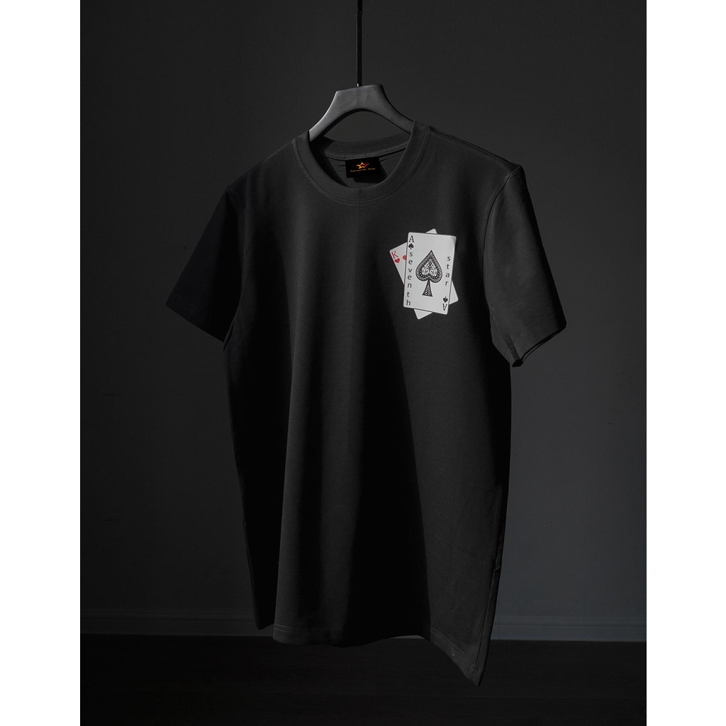 Kcd5 /Áo thun TEE LÁ BÀI SEVENTH STAR Basic Tee phông trơn nam nữ tay lỡ form rộng oversize!