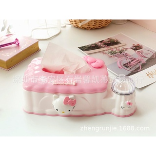 Hộp đựng khăn giấy Kitty có chỗ đựng tăm