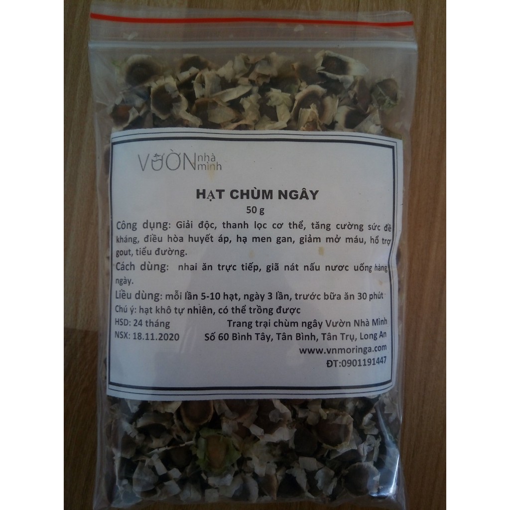 Hạt chùm ngây Vườn Nhà Mình gói 50 gram (Moringa seeds)
