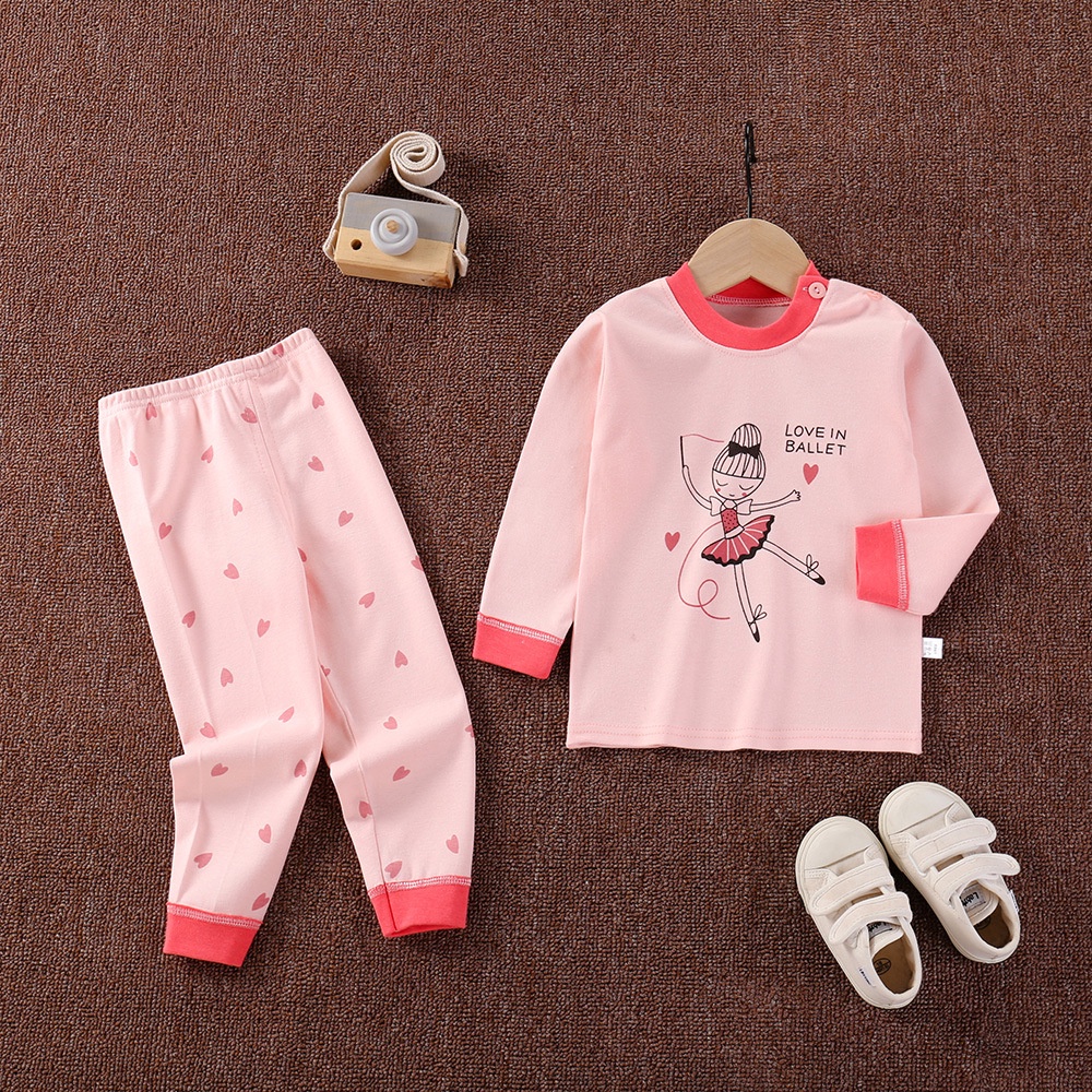 Bộ dài tay thu đông Cotton Quảng Châu cho bé trai bé gái 6-15kg BT01