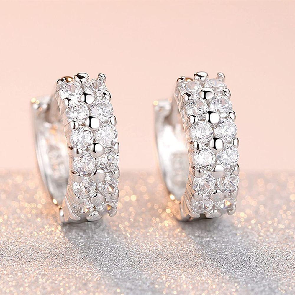 Bông Tai Thiết Kế Đơn Giản Thời Trang Cho Nữ|Khuyên Mũi Tròn Đính Đá Lấp Lánh Thời Trang