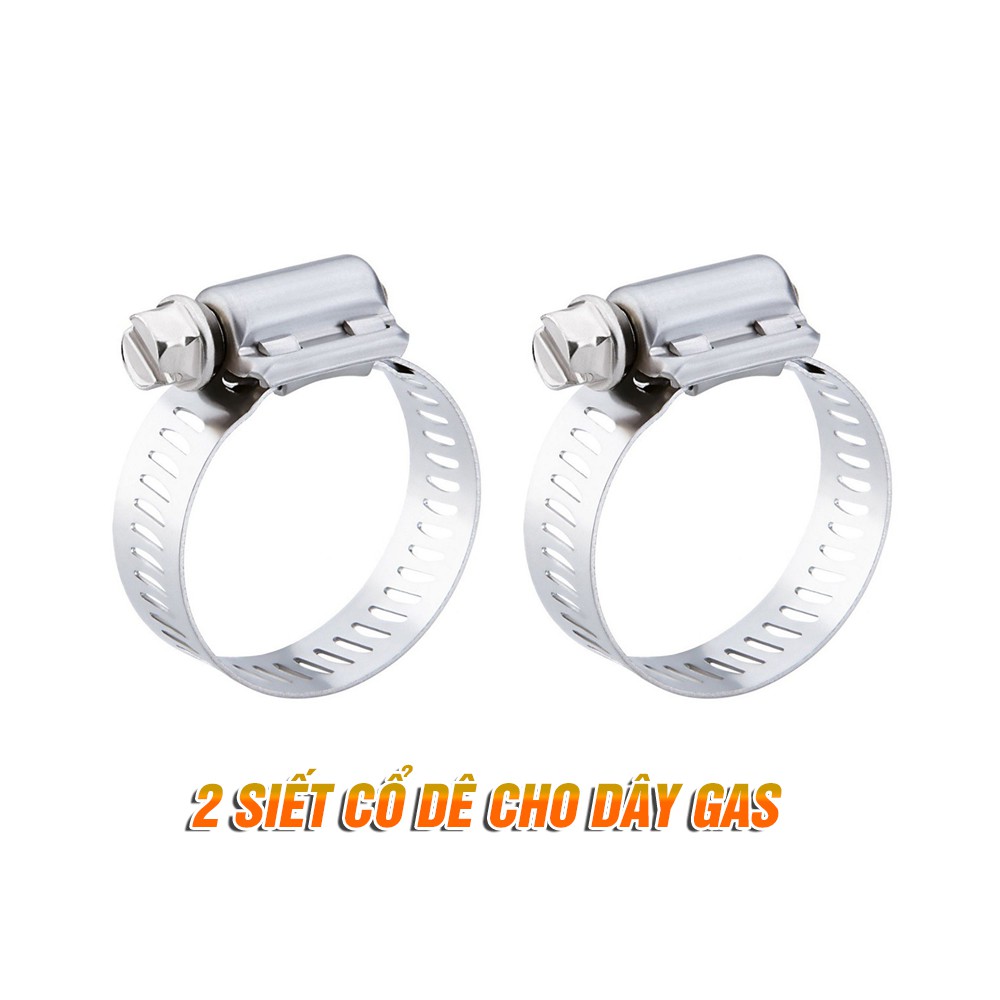 1 Mét Dây dẫn gas 3 lớp và 2 siết cổ dê cho bình ga 12kg , An toàn cho gia đình.