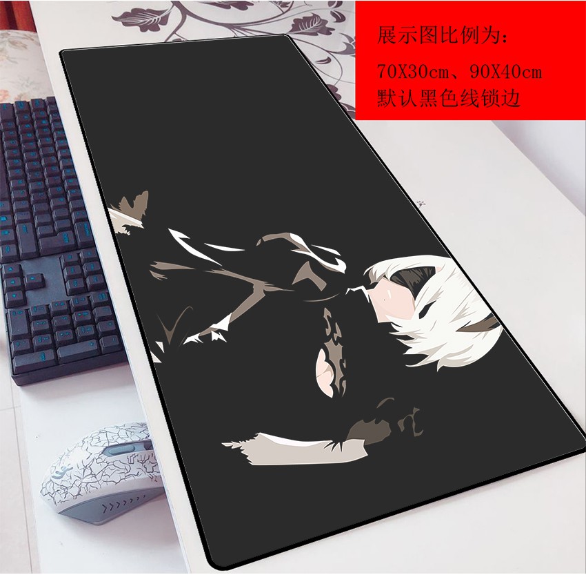 Miếng Lót Chuột Và Bàn Phím 9s Nier Automata 2b Anime Cỡ 90x30 Cỡ 3mm