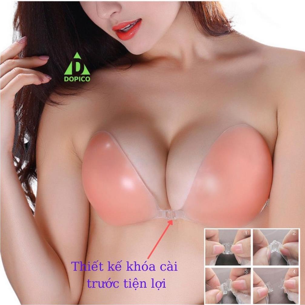 Miếng dán ngực tạo khe, nâng ngực silicon kèm khóa cài phía trước