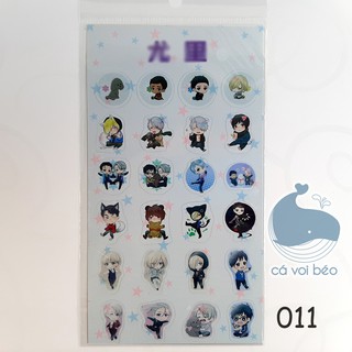 [SALE GIÁ XƯỞNG] Sticker Yuri on Ice miếng dán trong suốt manga anime sticker manga anime