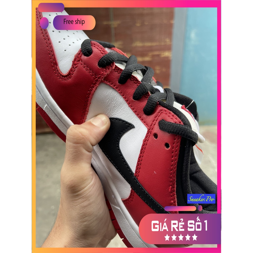Giày thể thao Jordan SB Dunk Low Pro đỏ gót đen siêu đẹp, mẫu mới nhất hot hit dành cho nam