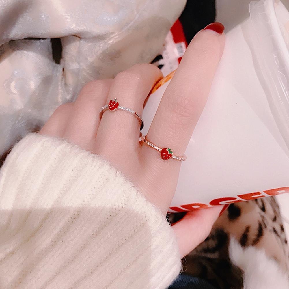 Nhẫn Hở Hình Quả Dâu Tây/Cherry Dễ Thương Thời Trang T8V5