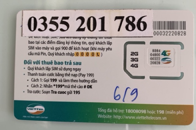 Sim 4G Viettel V90 Tặng 60Gb/tháng, 50p ngoại mạng và miễn phí gọi nội mạng . Trong 12 tháng