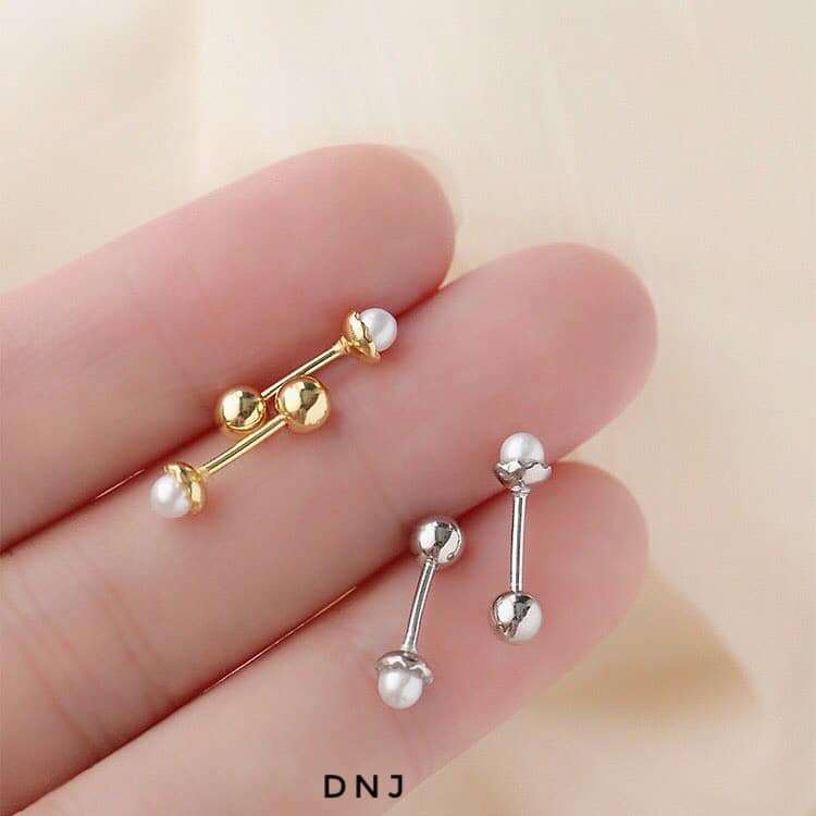 Bông tai bạc chốt xoắn ren3