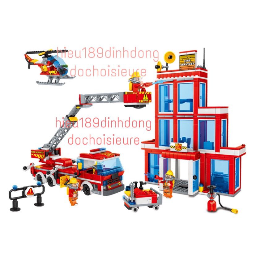 Lắp ráp xếp hình NOT Lego city 5555 : Trung tâm trạm cảnh sát cứu hỏa 783 mảnh