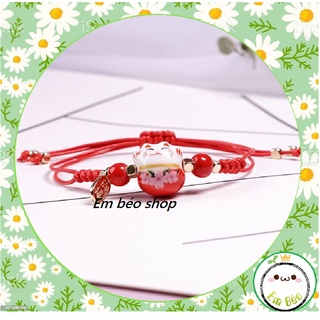 Vòng tay handmade mèo chiêu tài