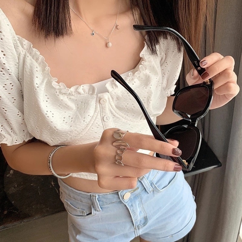 1 Nhẫn Mở Thiết Kế Hình Học Đơn Giản Thời Trang Dành Cho Nữ