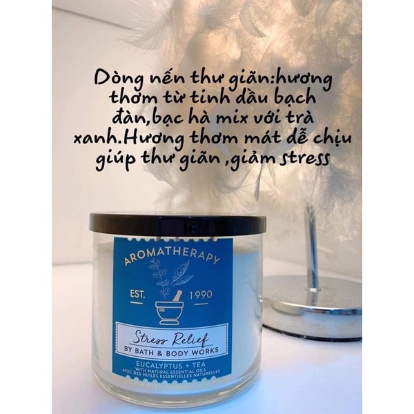 Nến 3 bấc bath&bodyworks dòng aromatherapy