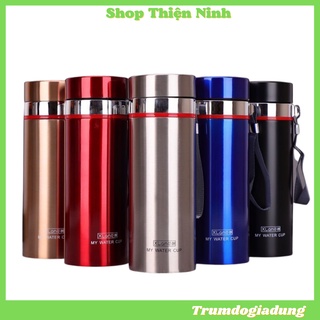 Bình Giữ Nhiệt Inox 304 Cao Cấp 1000ml, Bình 2 Lớp Đựng Nước Nóng Và Lạnh Cực Tốt Kèm Nắp Lọc Trà và Dây Treo