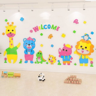 Tranh dán tường mica dán nổi welcome trang trí phòng ngủ,khu vui chơi
