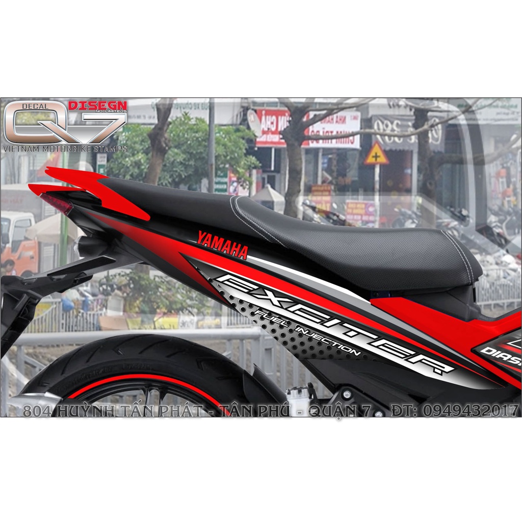 TEM RỜI EXCITER 150 ĐỎ ĐEN