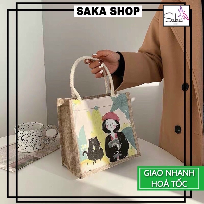 Túi cối nữ nhỏ đi biển nhiều hoa văn dễ thương