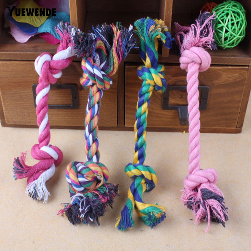 Đồ chơi gặm nhấm từ dây thừng cotton thắt nút đôi kiểu khúc xương dành cho chó cưng