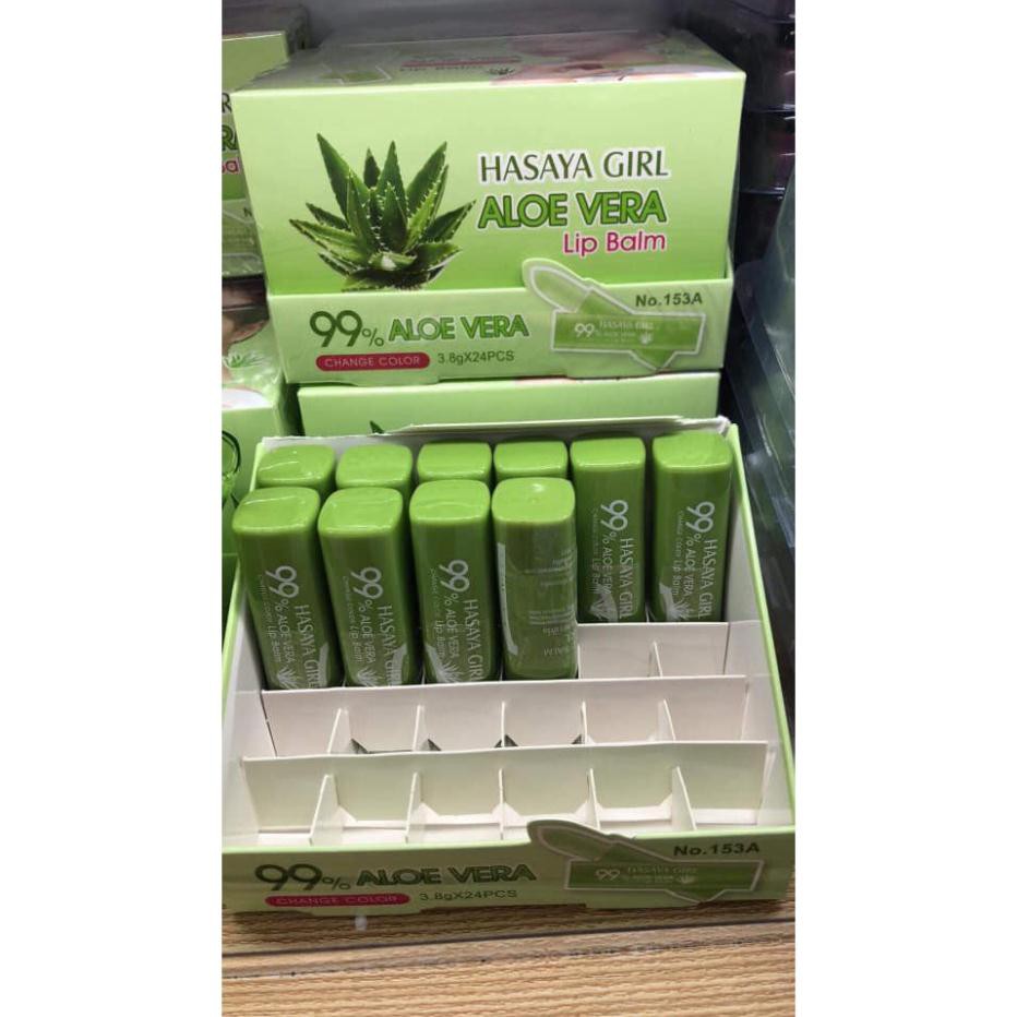 Son dưỡng môi lô hội Hasaya Girl Aloe Vera 99% của Thái (nấm rơm shop) | BigBuy360 - bigbuy360.vn