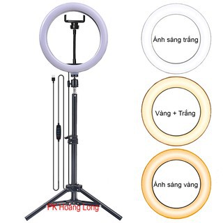 Đèn Livestream size 30  cm và chân 2m1 Hỗ Trợ Chụp Ảnh Make up Trang Điểm nhiều Chế Độ Sáng