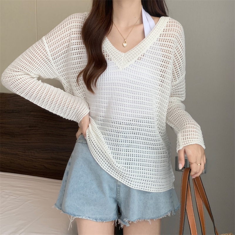 Áo Nữ Tay Dài Cổ Chữ V Thời Trang Quyến Rũ