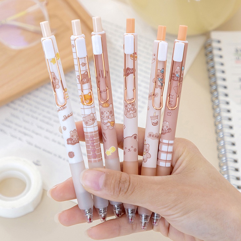 1 Bút Mực Gel Ngòi 0.5mm Hình Gấu Dễ Thương