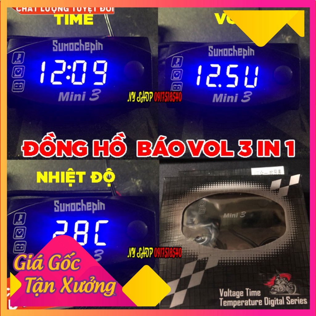 ĐỒNG HỒ BÁO VOL VÀ TIME 3 IN 1 –CHỐNG NƯỚC TUYỆT ĐỐI  (Ảnh Sp thật)