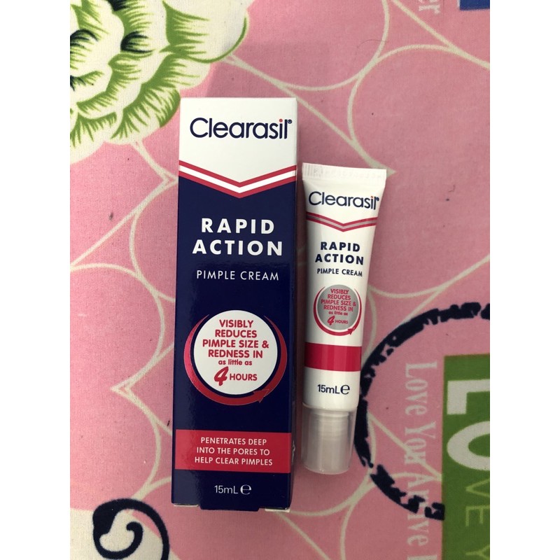 Kem hỗ trợ giảm mụn Clearasil Ultra Rapid Action Pimple Cream (15ml). Hàng xách tay 🇦🇺