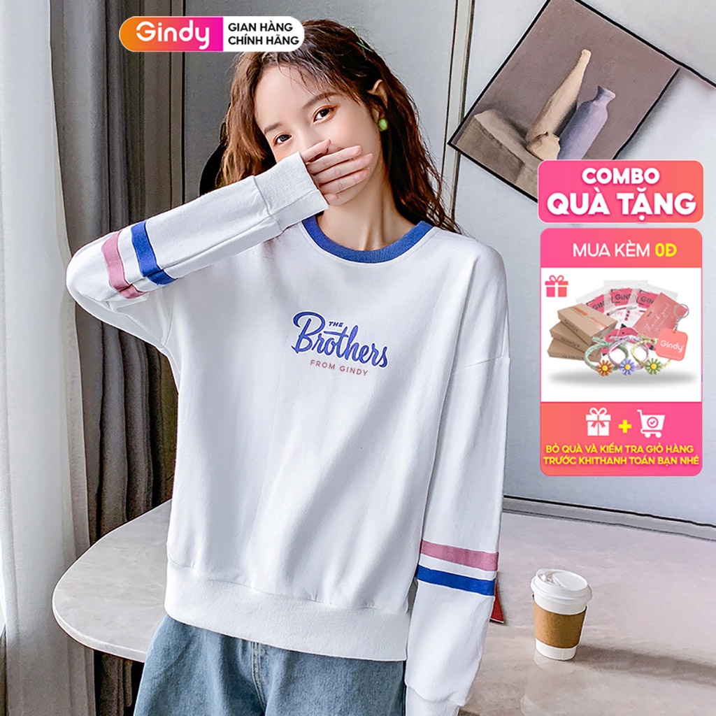 Áo nỉ sweater dài tay GINDY Brothers hoodie trơn basic form rộng đơn giản dễ phối đồ thời trang thu đông năng động A9107