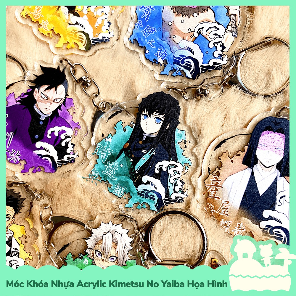 [Sẵn VN - NowShip] Móc Khóa Keychain Acrylic Nhựa Trong Kimetsu No Yaiba Demon Slayer Họa Hình Đủ Nhân Vật