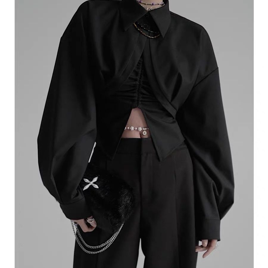 Phong Cách mới!Áo Sơ Mi Tay Dài Thiết Kế Sang Trọng Phong Cách Hong Kong Thời Trang Xuân Hè Hàng Mới 2022