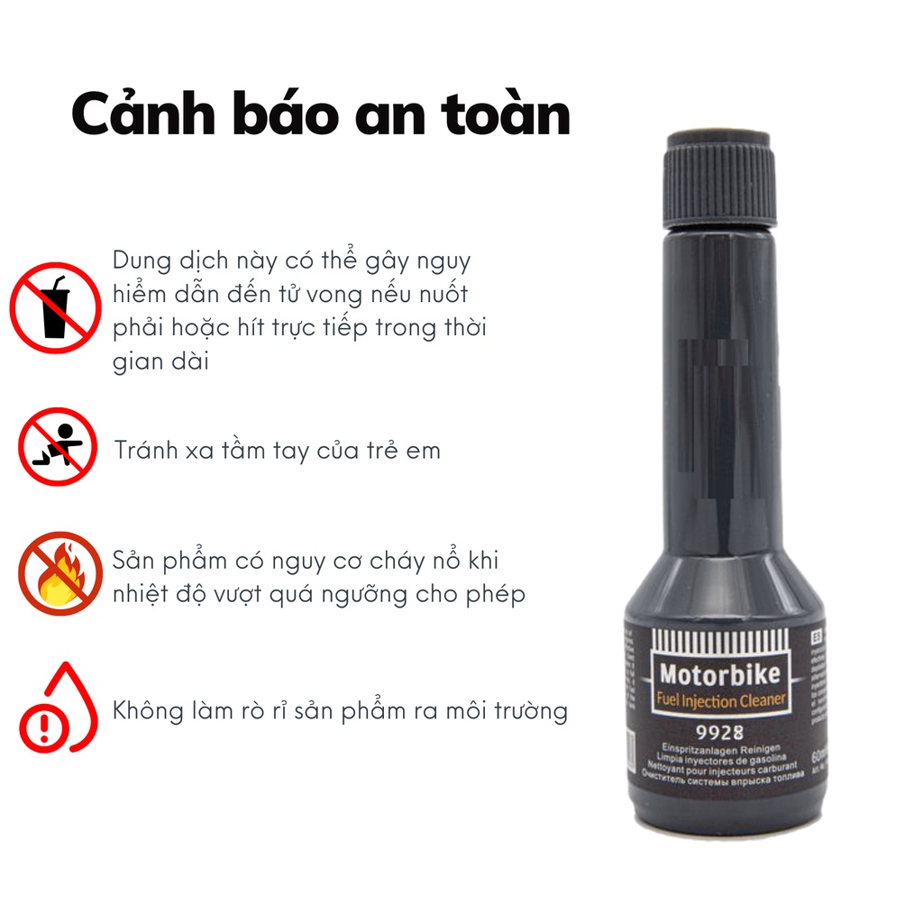 Vệ sinh buồng đốt kim phun xe máy Senfineco 9926 Motorbike Jet Cleaner dung tích 60ml