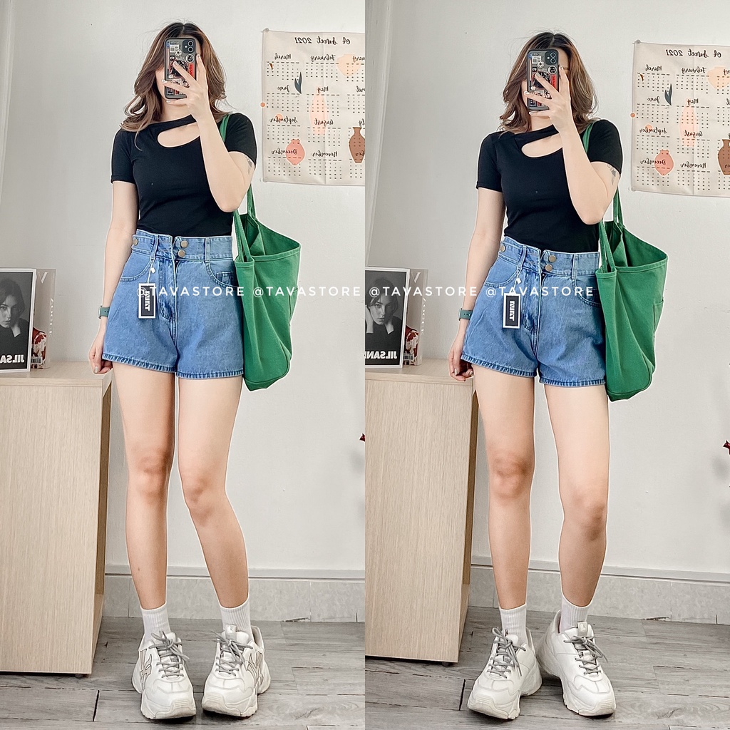 Áo croptop cổ chéo